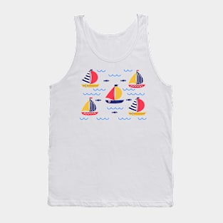 Sailboat regatta in sea ocean. Summer outdoor sports activity concept. Tank Top